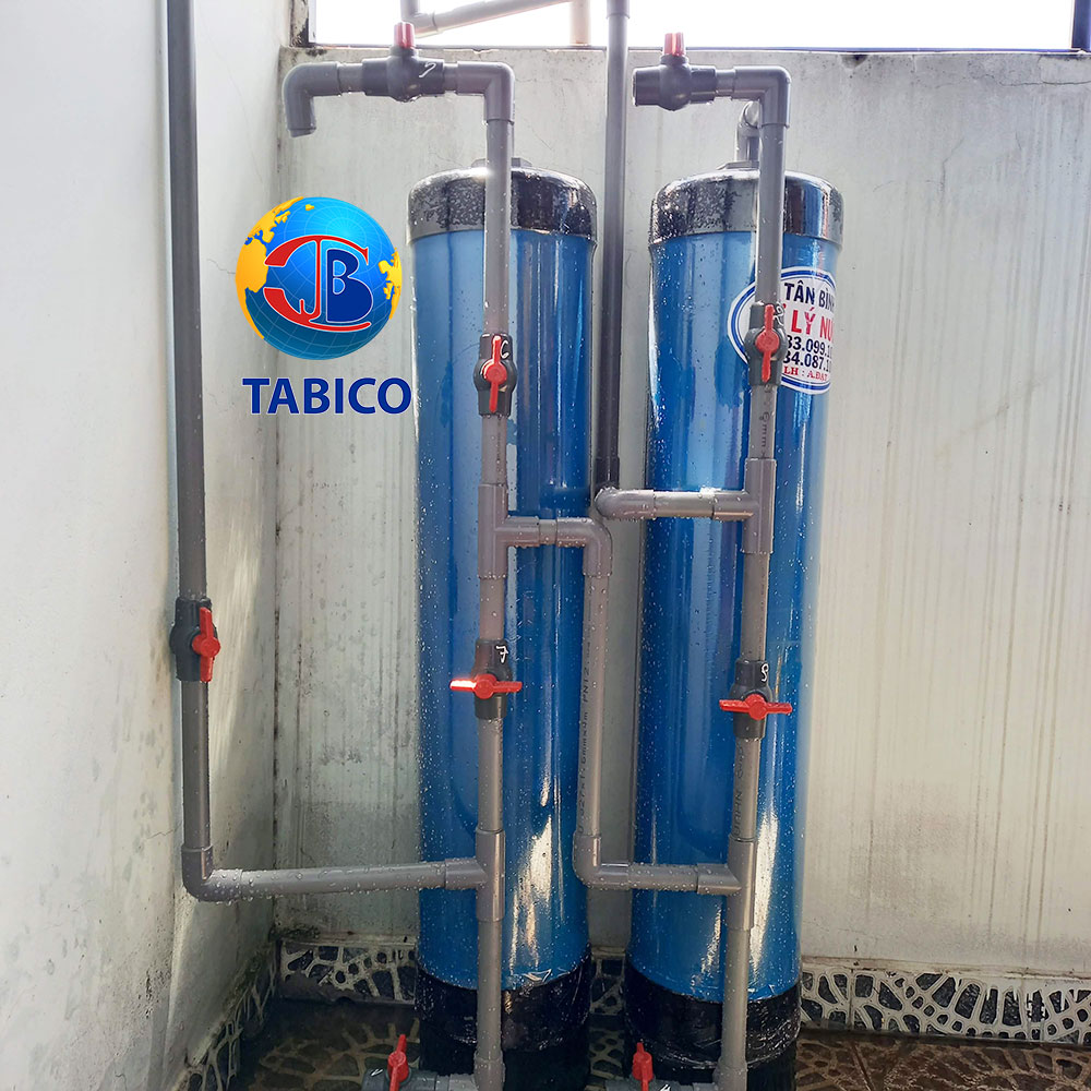 bộ lọc nước phèn bằng 2 cột nhựa pvc công suất 500 lít/giờ